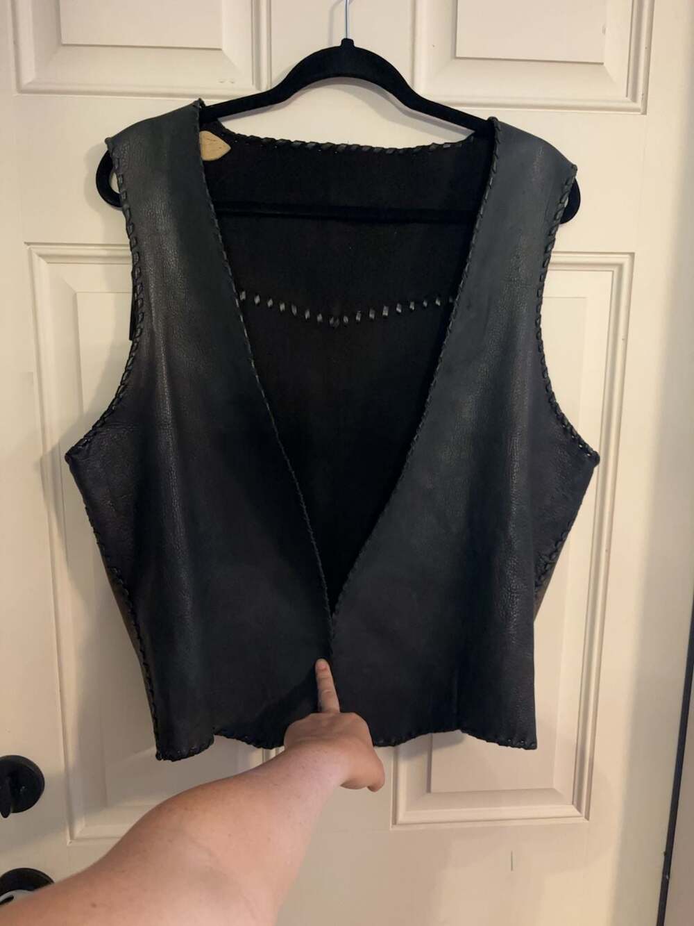 Vintage Eagle Woman Leather Fringe Western Vest